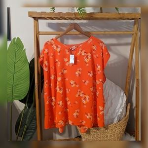 NWT orange floral top